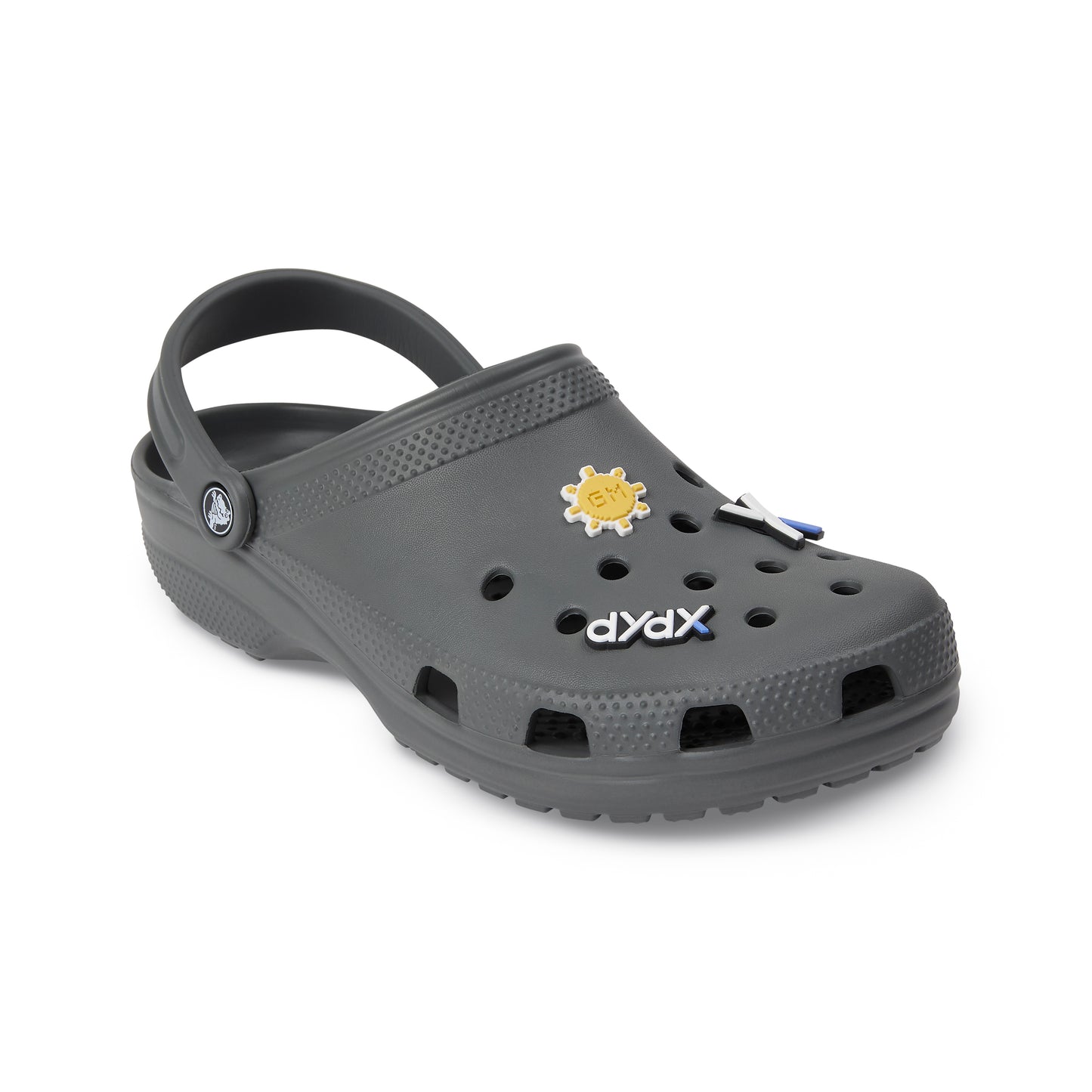 Crocs classic clogs in black with Jibbitz